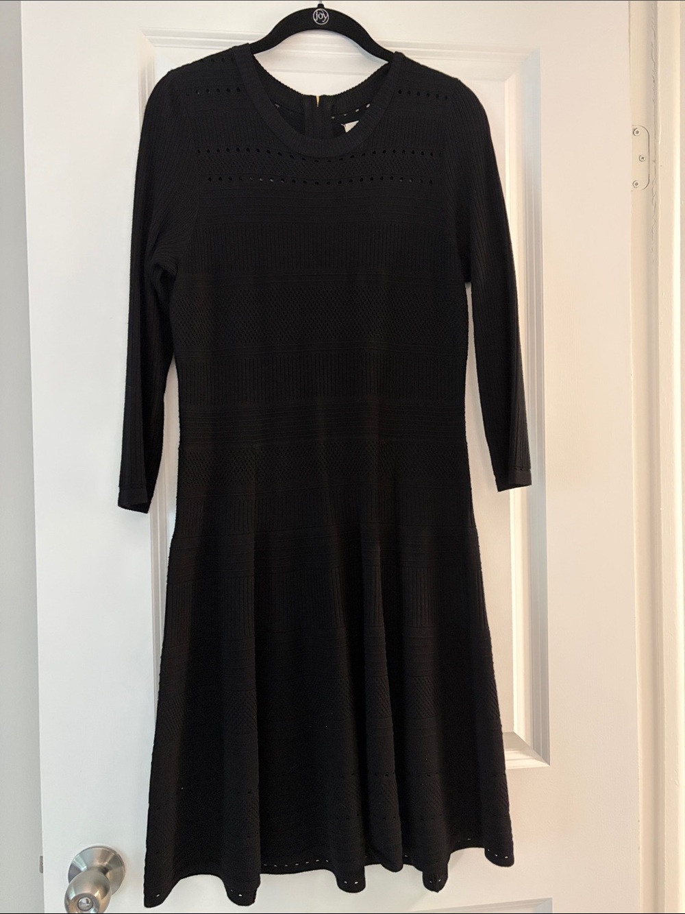 Eliza J Black Knit Fit-and-Flare Dress